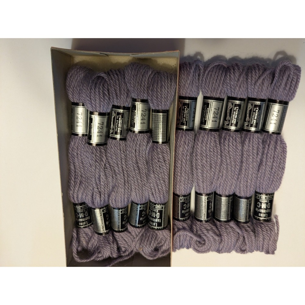 10 Skeins Laine Tapisserie DMC 100% Wool 8 Meters ea #7241 Medium Plum